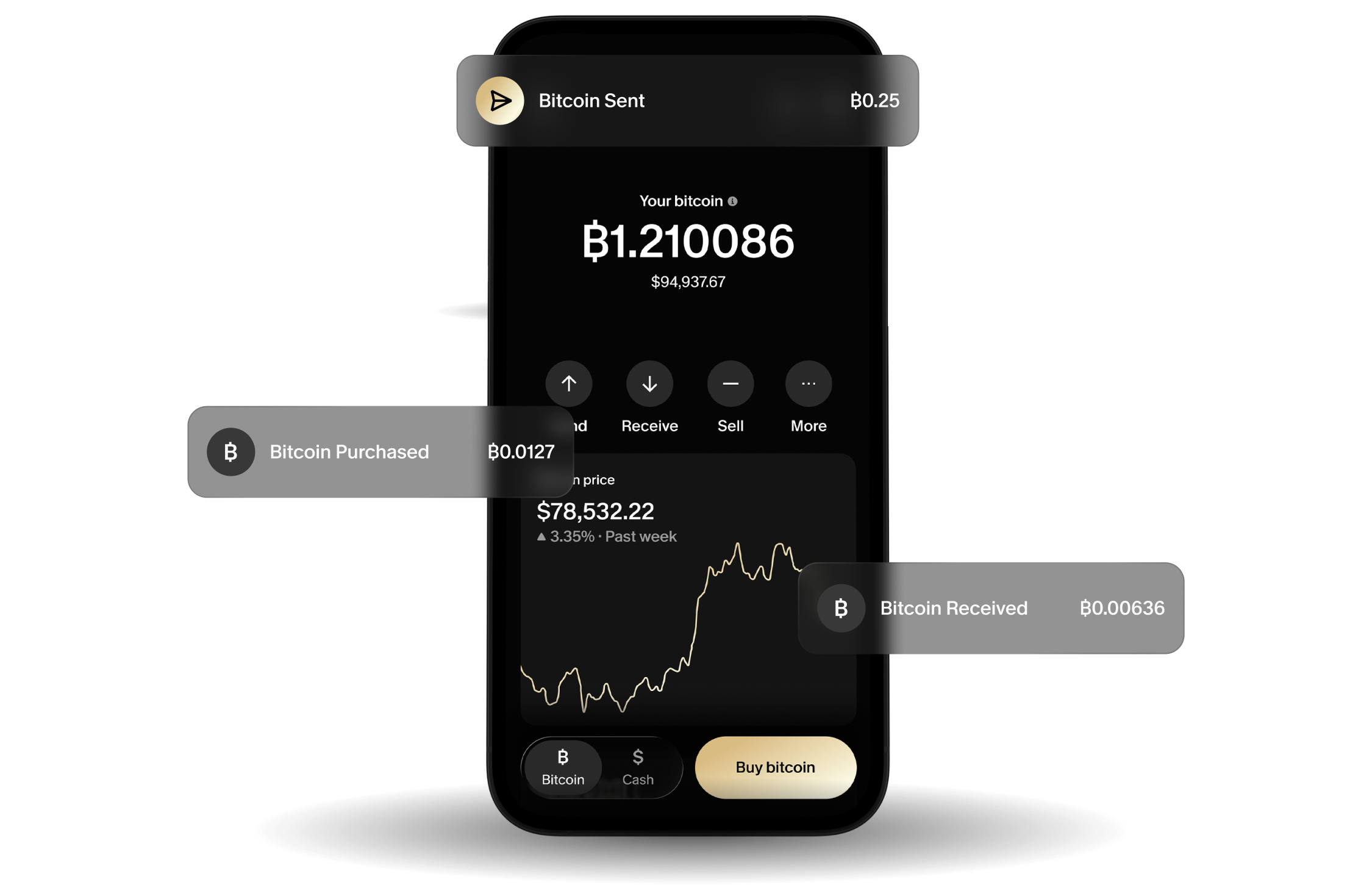 River app showing bitcoin portfolio