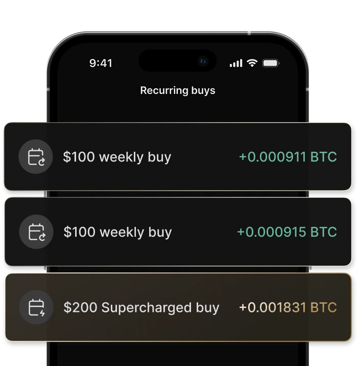 Recurring buy interface