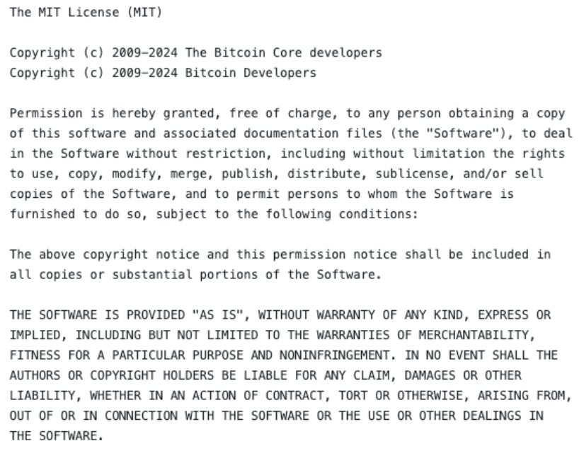 The MIT License grants free use of this software with rights to use, copy, modify, merge, publish, distribute, sublicense, and sell copies, provided the copyright notice is included. The software is provided &quot;as is&quot; without warranty.
