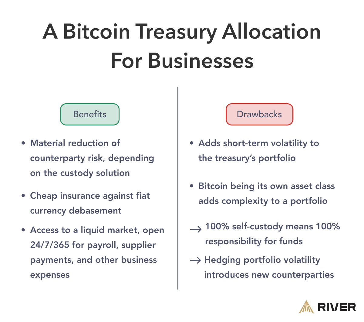 Pros and Cons of institutional treasuries allocating to bitcoin
