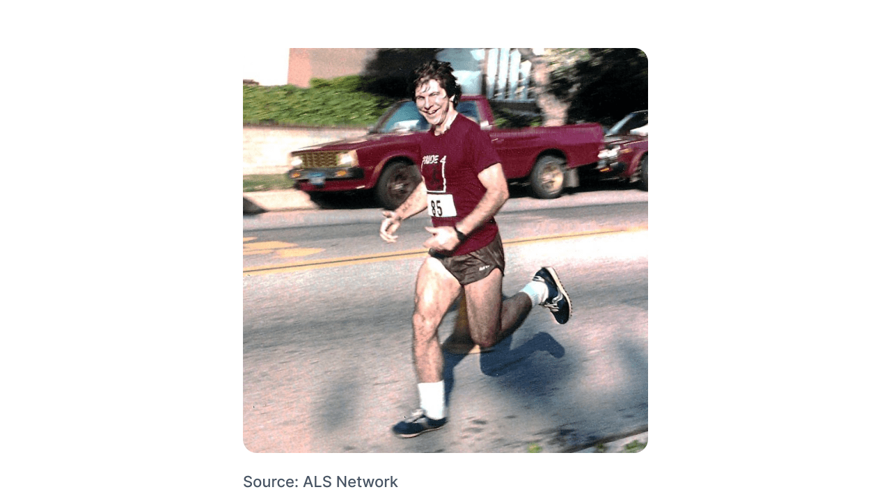 An image of Hal Finney running a marathon